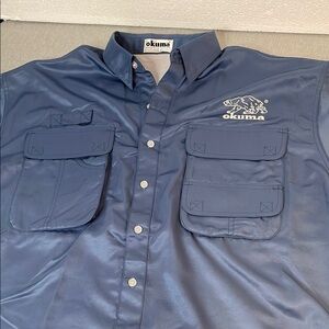 Okuma Vented Tournament Fishing Shirt Blue XL Coolmax lightweight Fabric